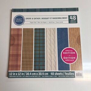 Craft Smith Grove & Gather 12x12 Scrapbook Paper Pad 48 Sheets Special Edition